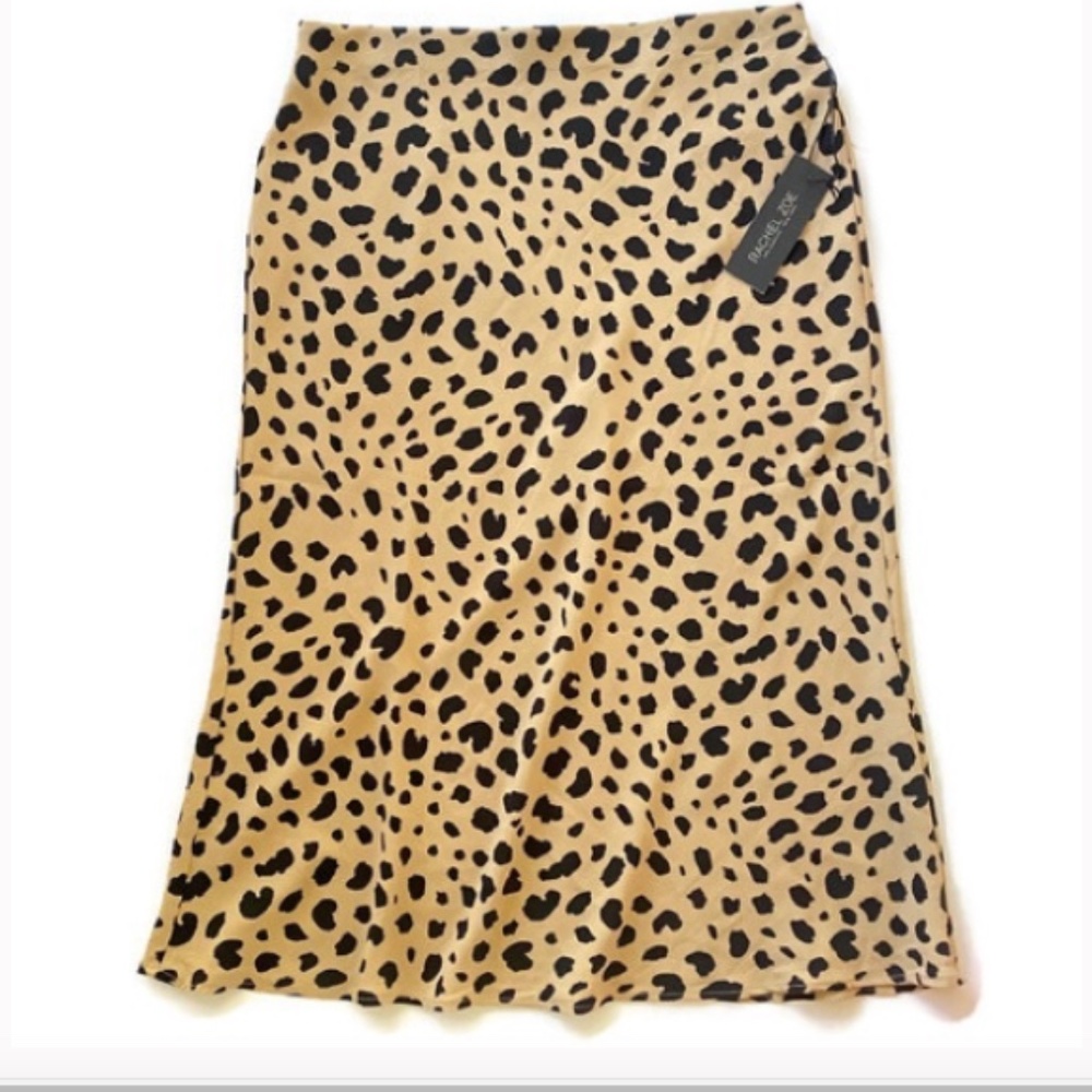 2 Rachel Zoe Skirt Midi Leopard Animal TRENDING - Picture 3 of 5
